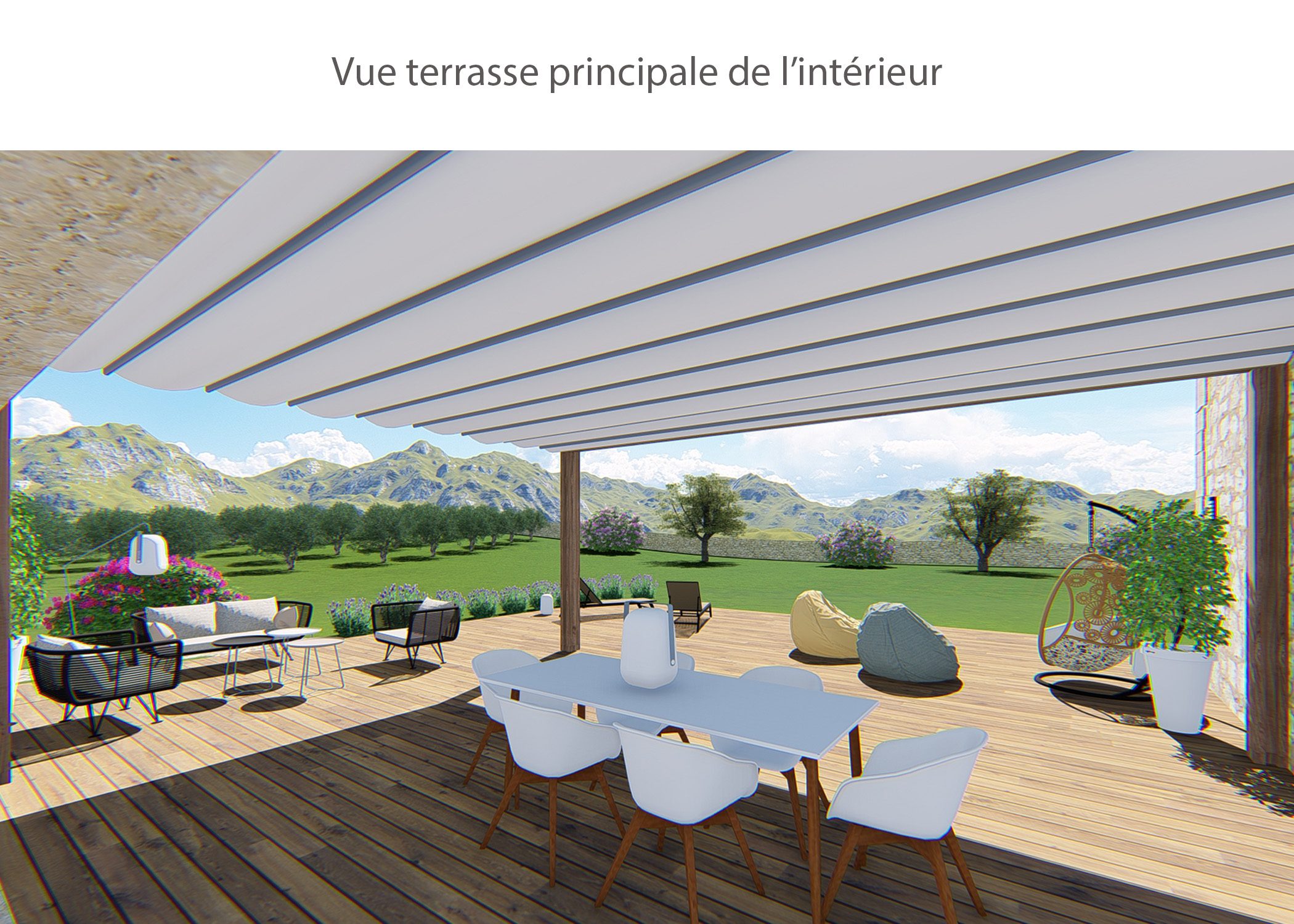 amenagement-decoration-maison de famille-campagne-provence-exterieur terrasse principale-dekho design