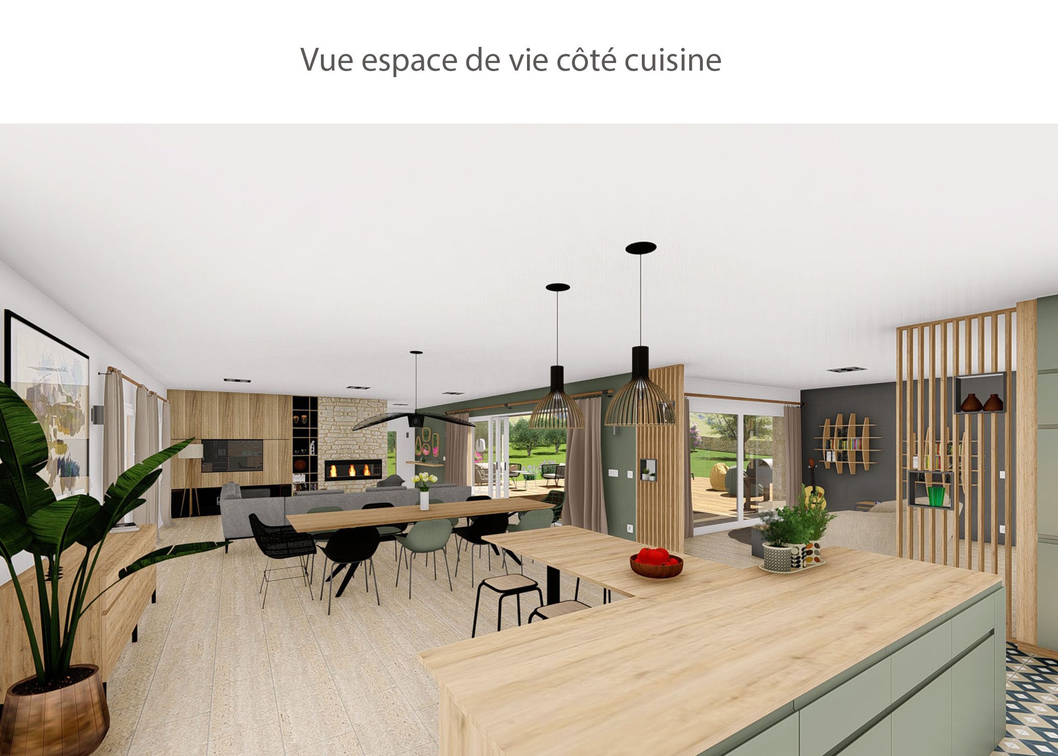 amenagement-decoration-maison de famille-campagne-provence-espace de vie cote cuisine-dekho design