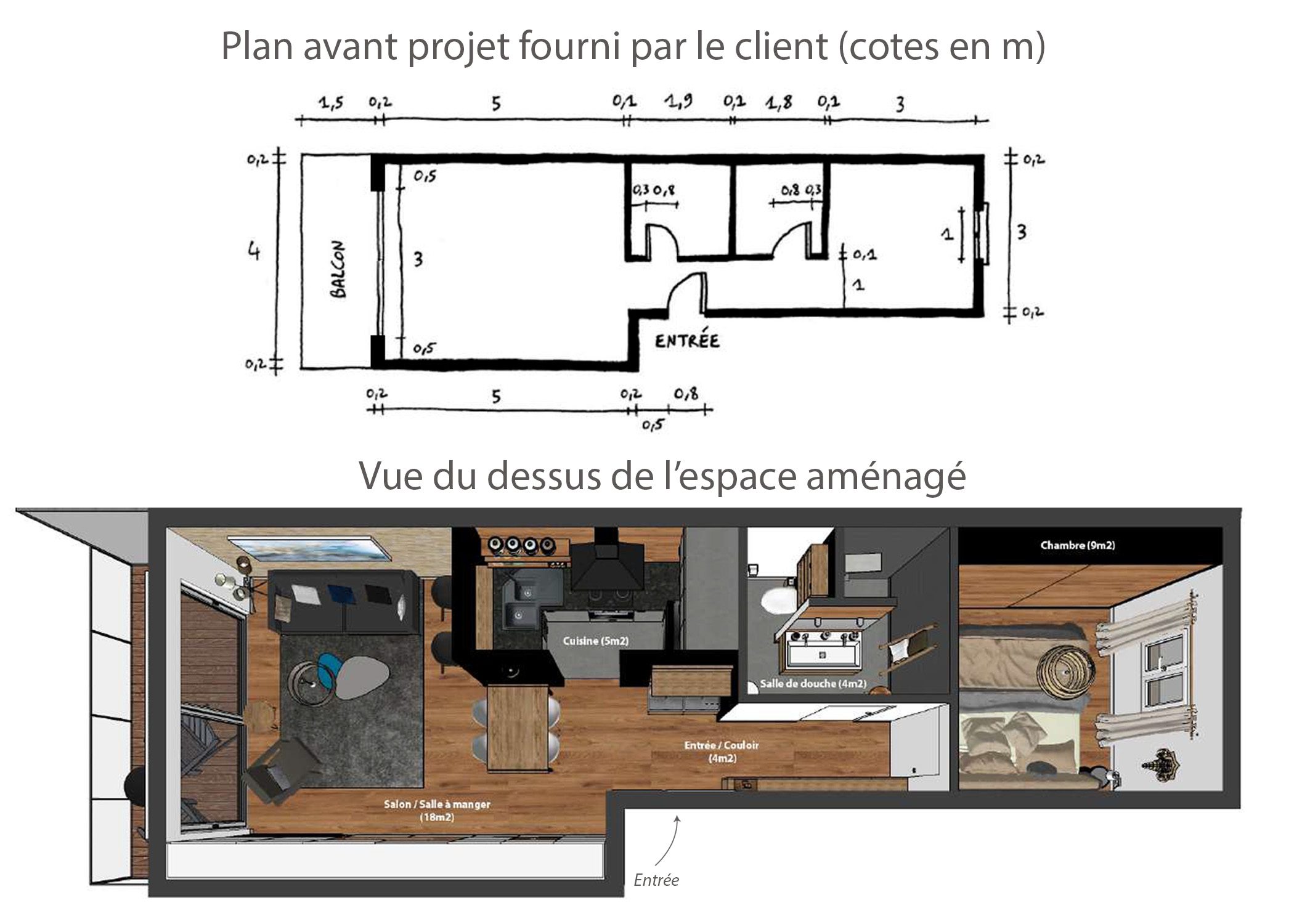 amenagement-decoration-appartement-montagne-italie-plan avant et apres-dekho design