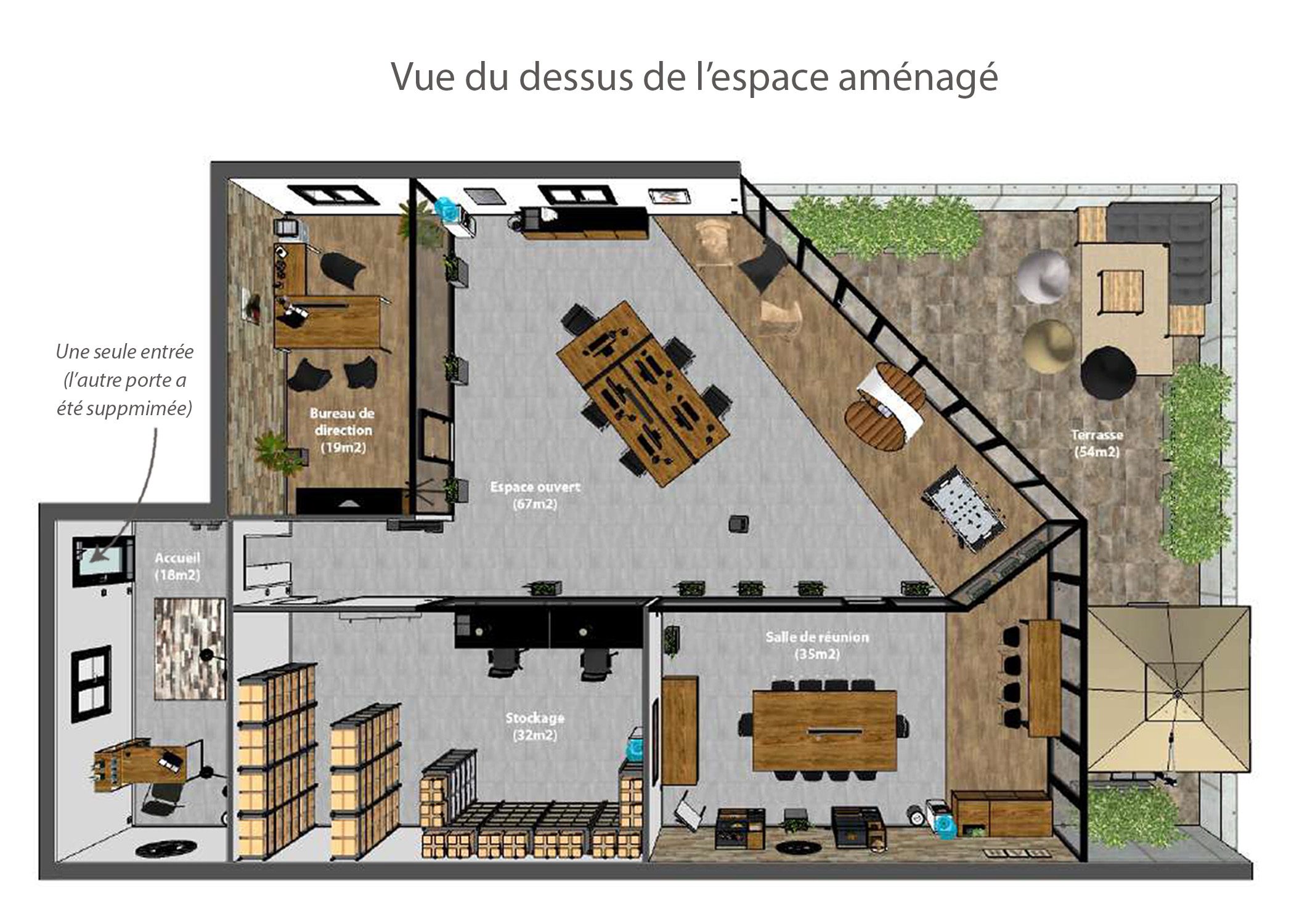 amenagement-decoration-start-up vente en ligne-region parisienne-vue dessus espace amenage-dekho design
