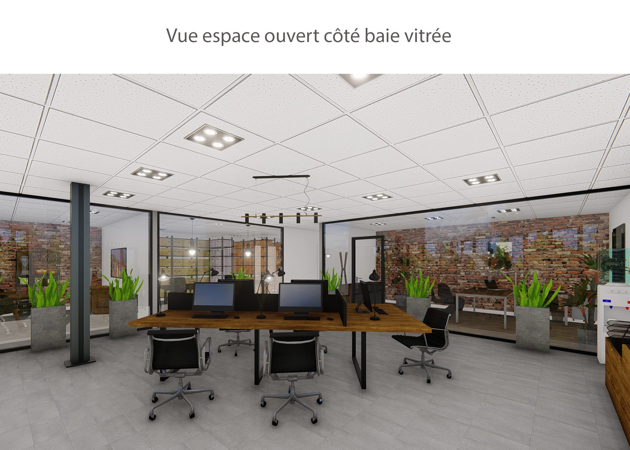 amenagement-decoration-start-up vente en ligne-region parisienne-espace ouvert cote baie vitree-dekho design