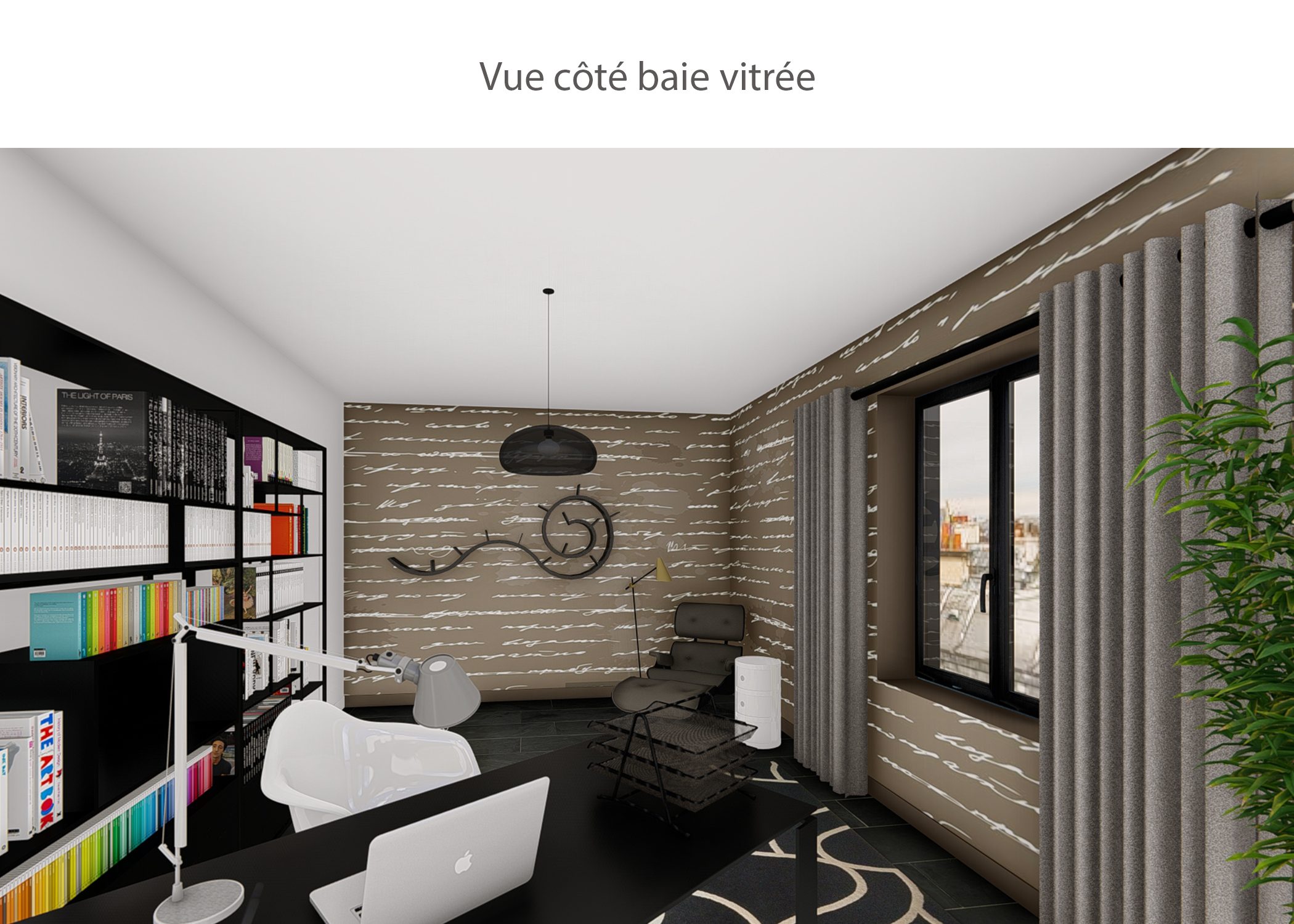 decoration-espace bureau-vue cote baie vitree-paris-dekho design