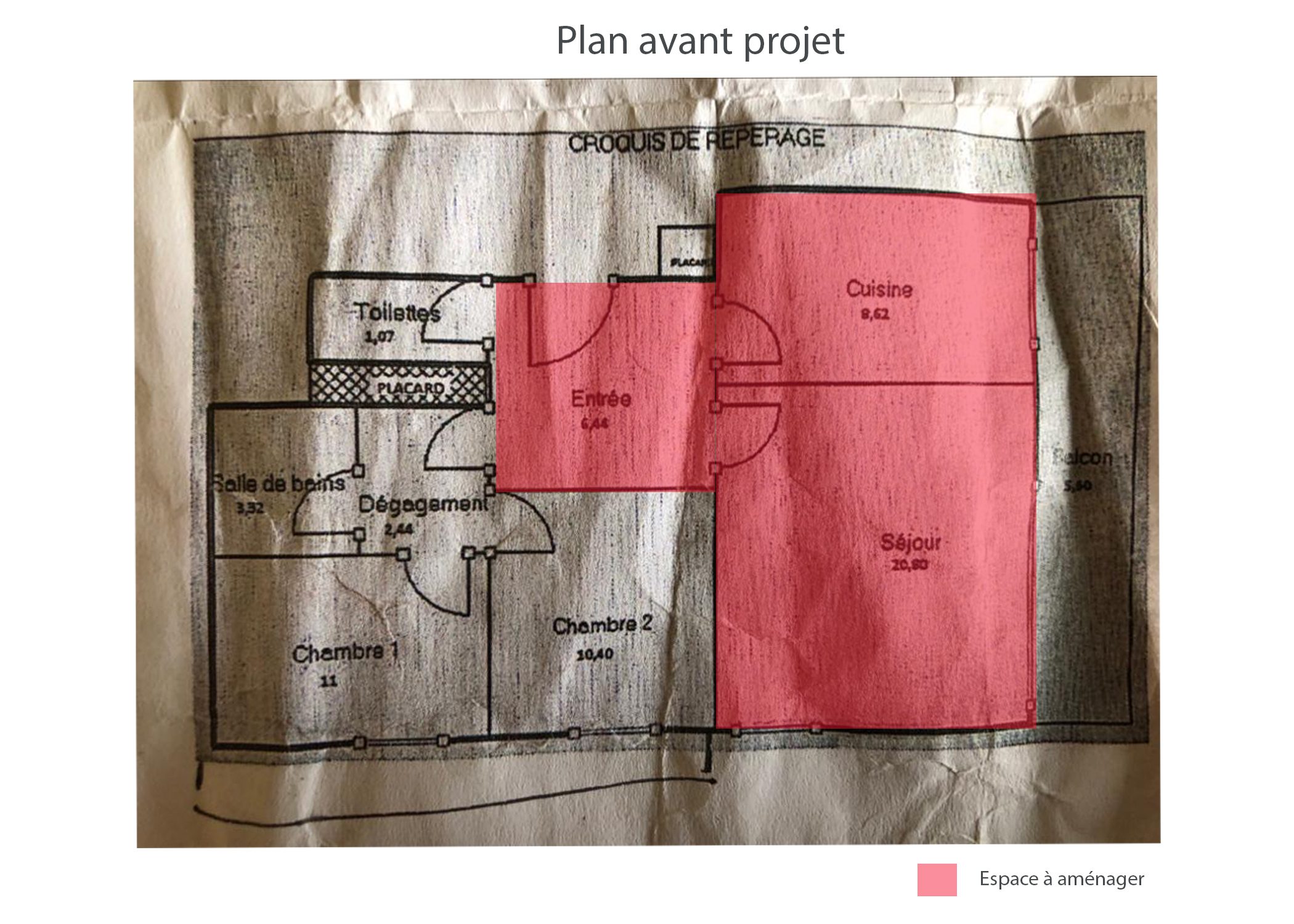 amenagement-decoration-appartement-region parisienne-plan avant projet-dekho design