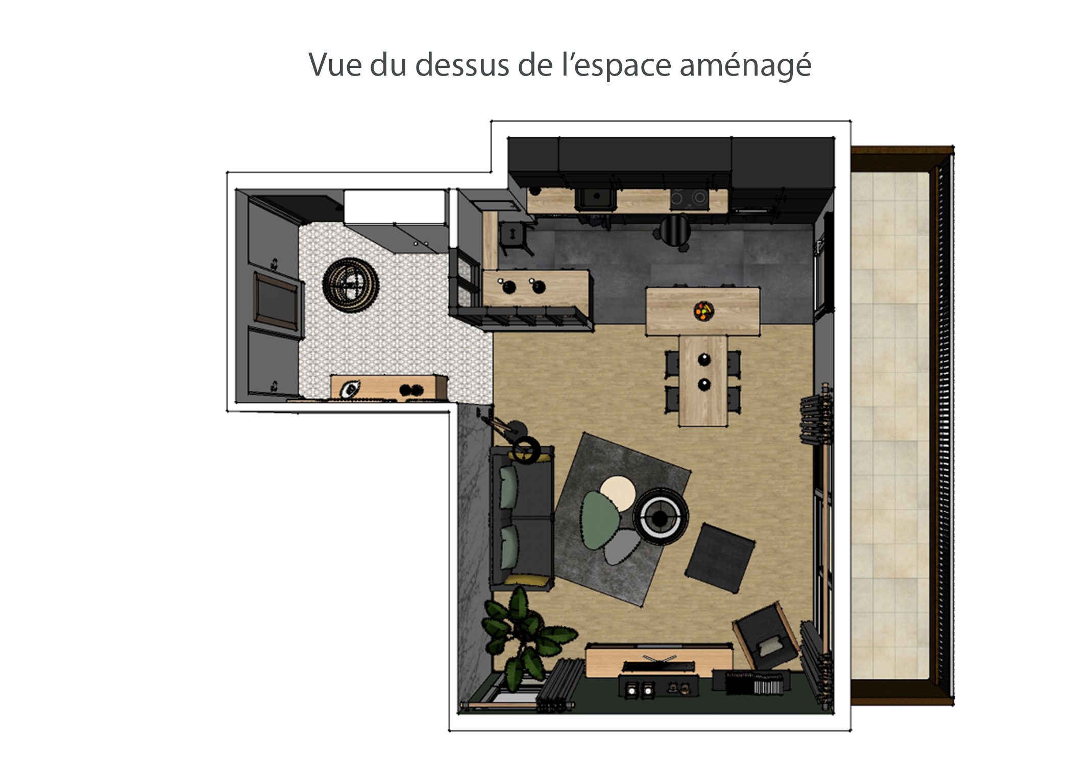 amenagement-decoration-appartement-region parisienne-vue du dessus espace amenage-dekho design