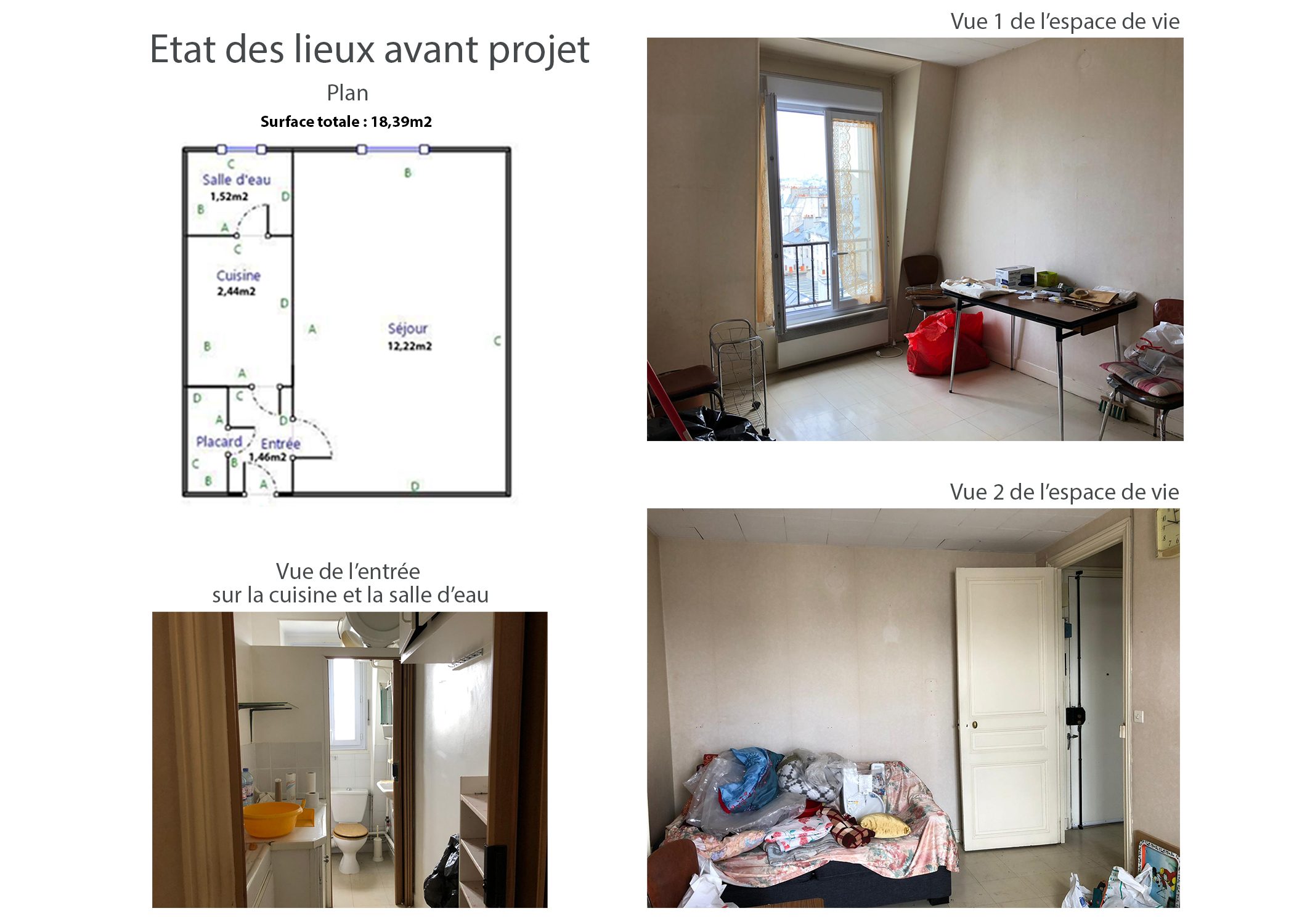 amenagement-decoration-studio-paris-etat des lieux avant projet-dekho design