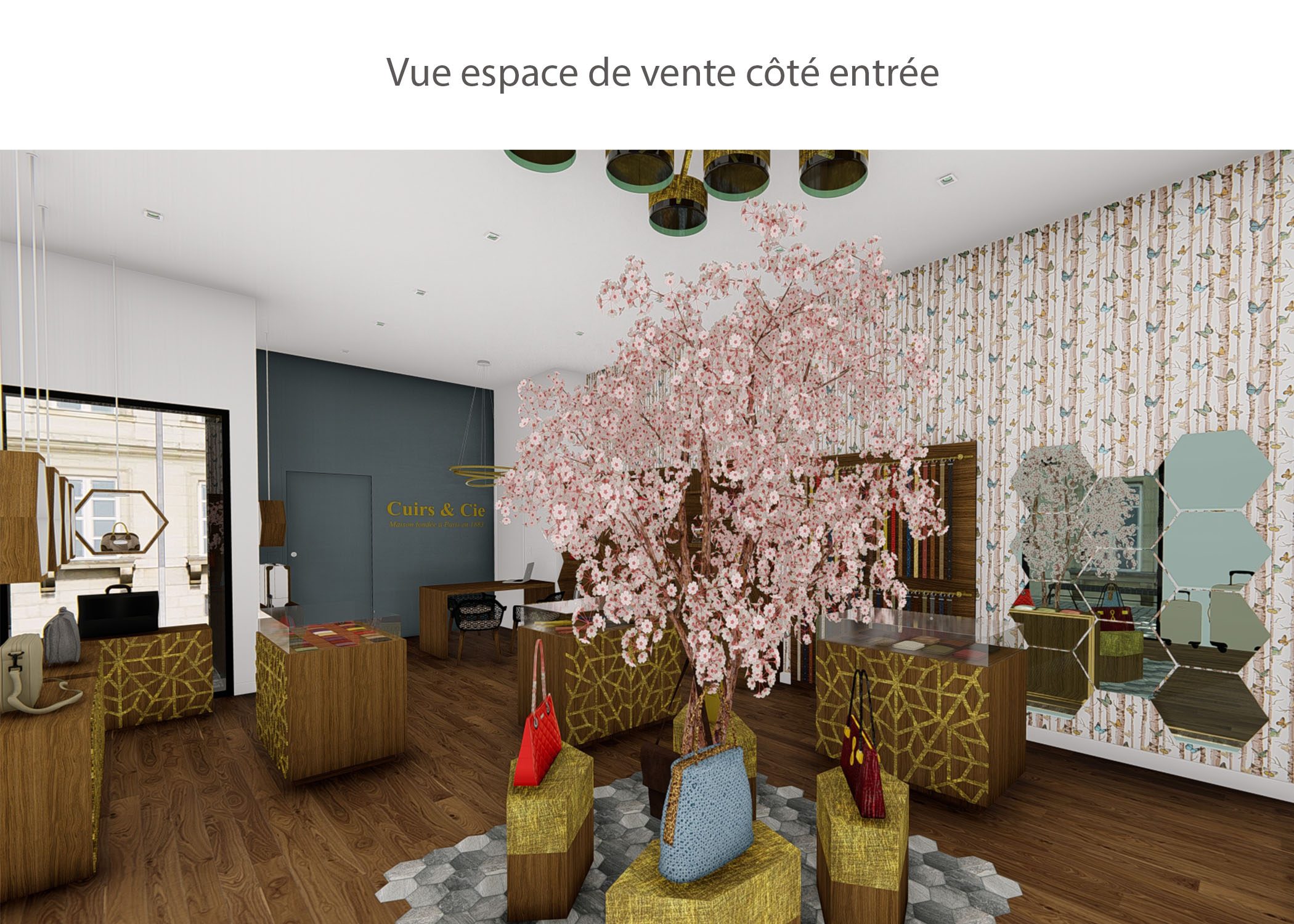 amenagement-decoration-magasin de luxe-paris-espace de vente cote entree-dekho design