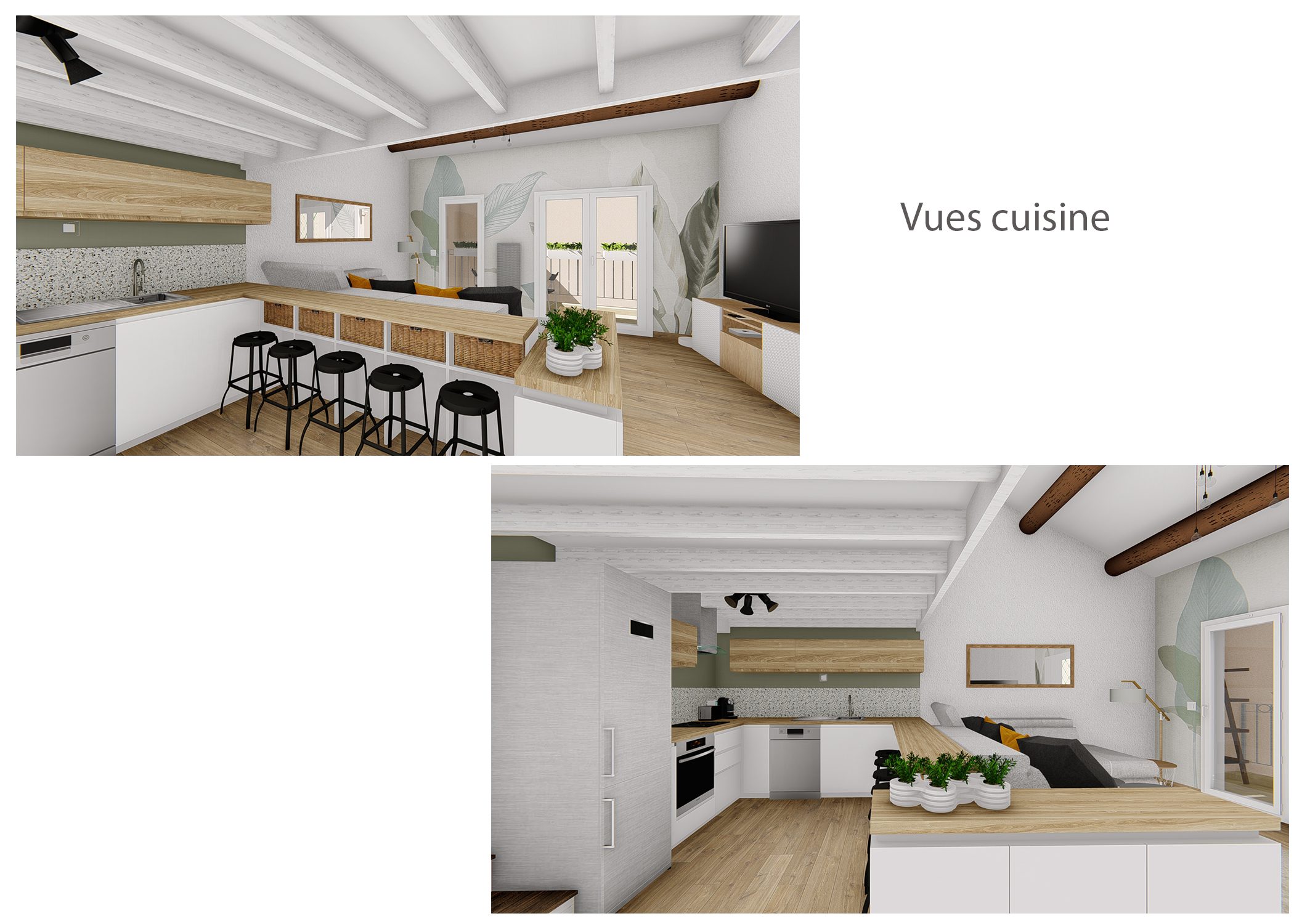 agencement-decoration-espace de vie rousset-vues cuisine-dekho design