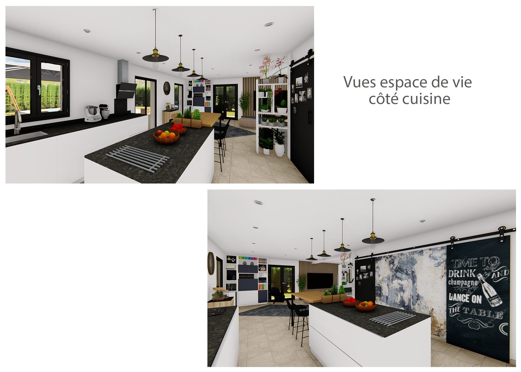 amenagement-decoration-espace de vie fuveau-vues cote cuisine-dekho design