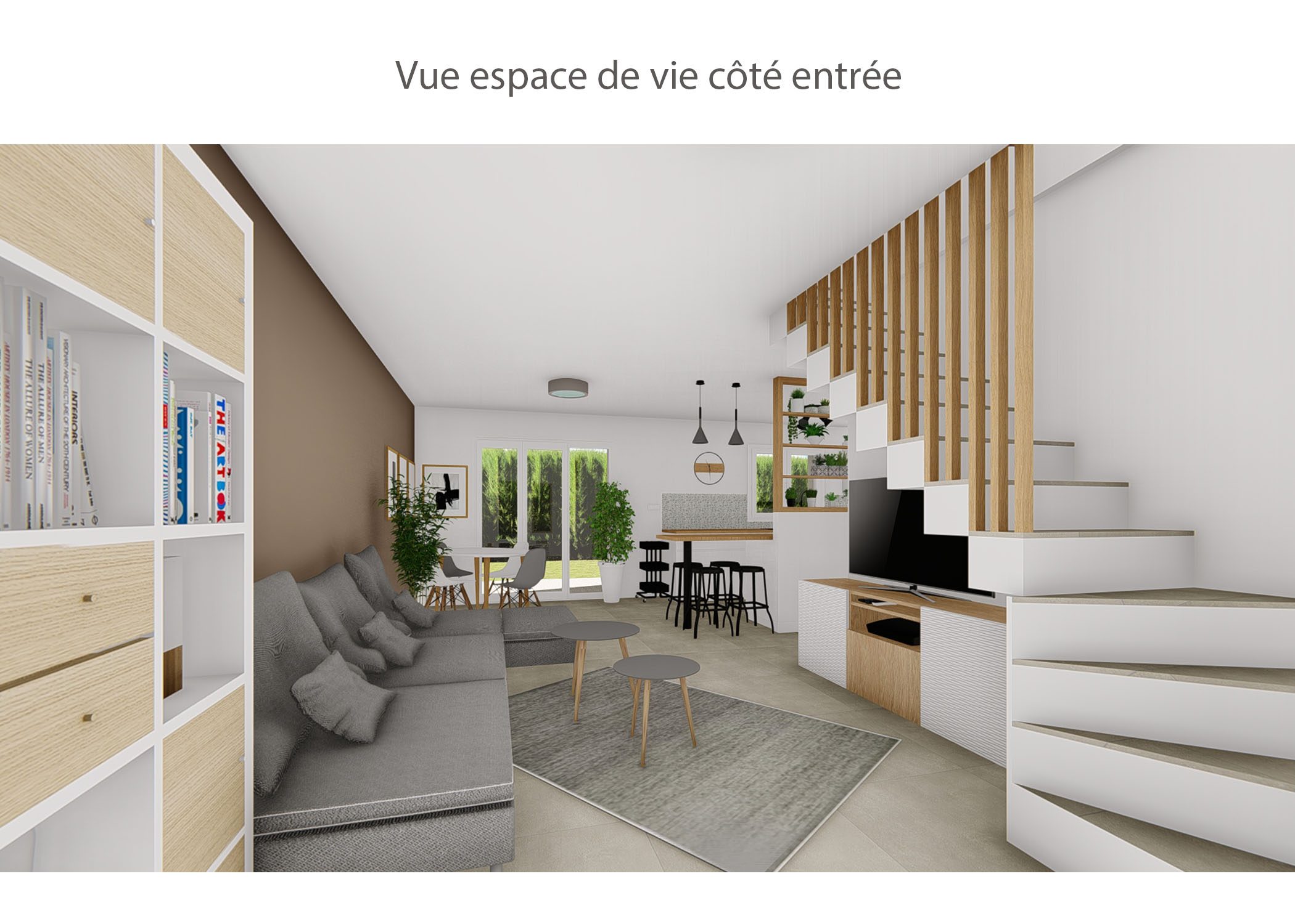 amenagement-decoration-espace de vie maison meyreuil-vue cote entree-dekho design