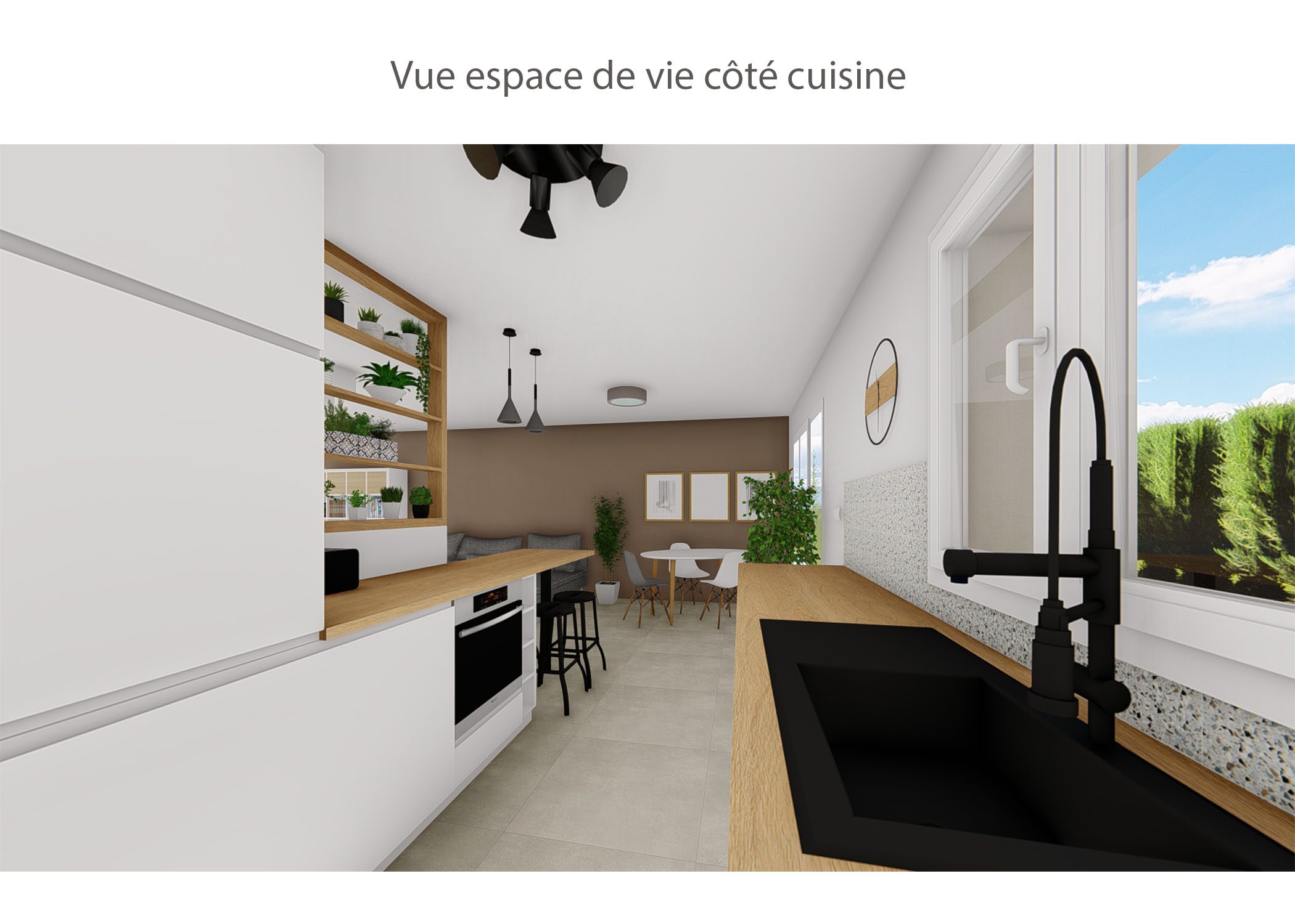amenagement-decoration-espace de vie maison meyreuil-vue cote cuisine-dekho design