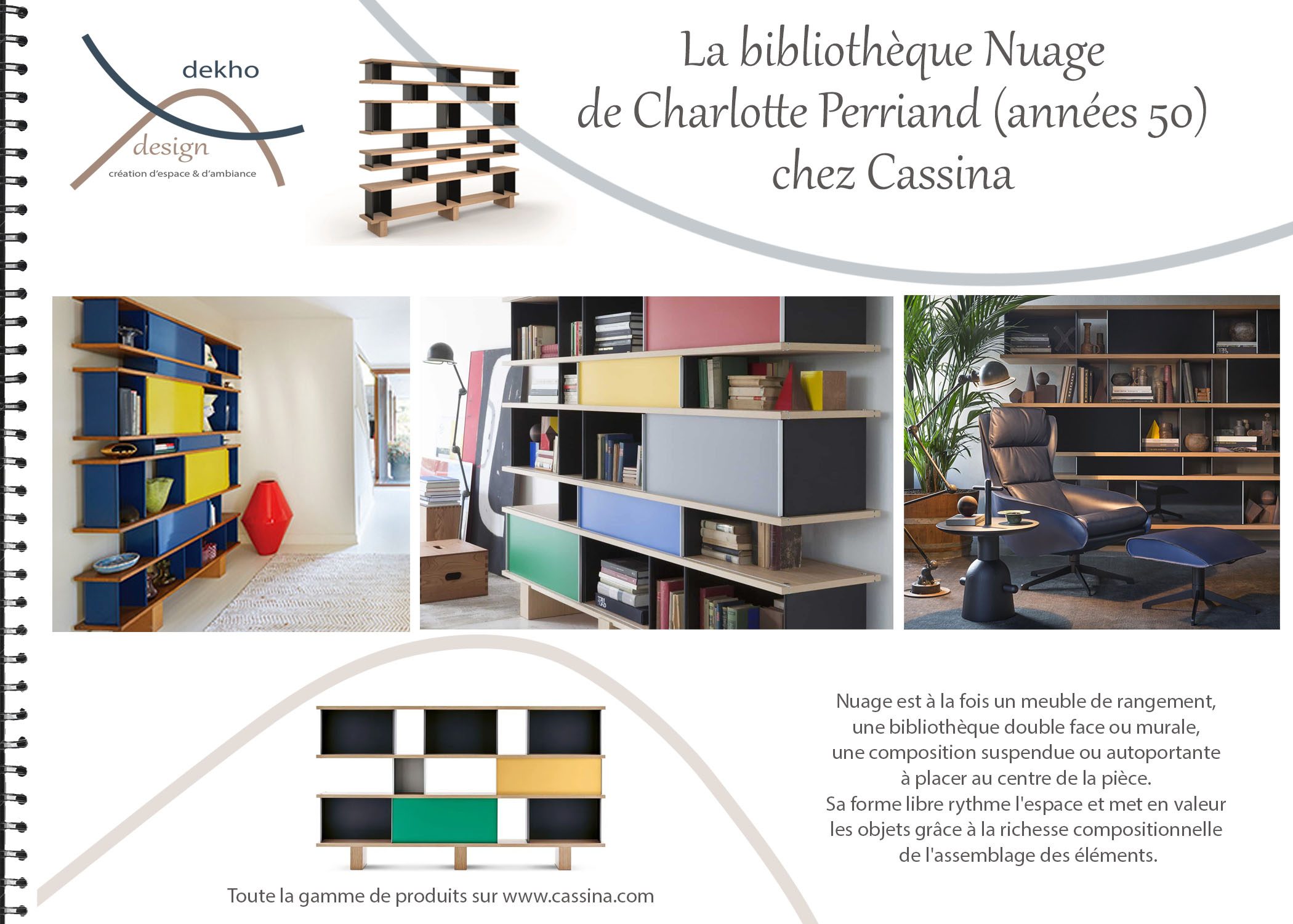 carnet d'intérieur-objets design-sélection cassina-bibliothèque nuage-charlotte perriand-dekho design