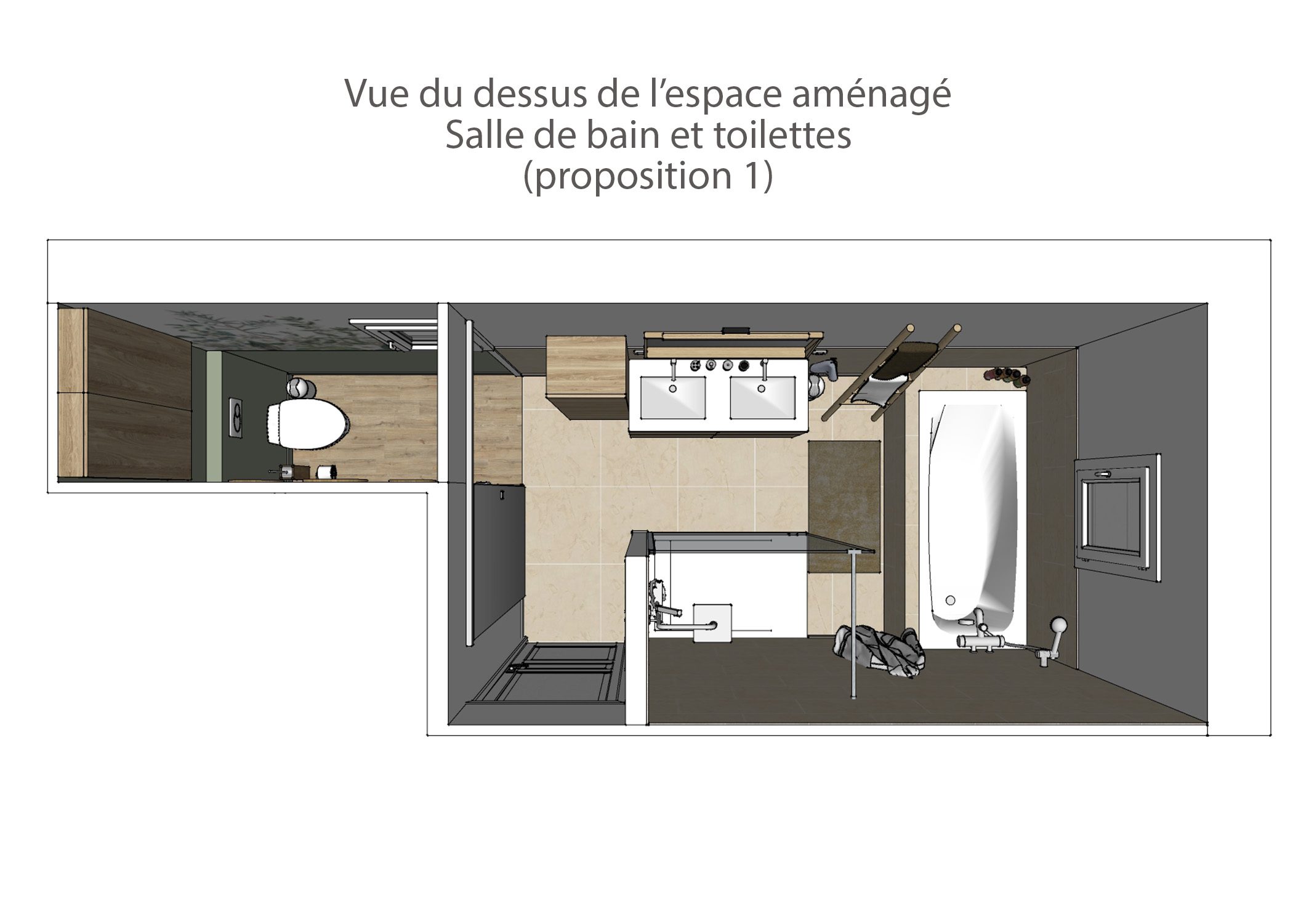agencement-decoration-espace de vie et sanitaires peynier-vue du dessus sanitaires 1-dekho design