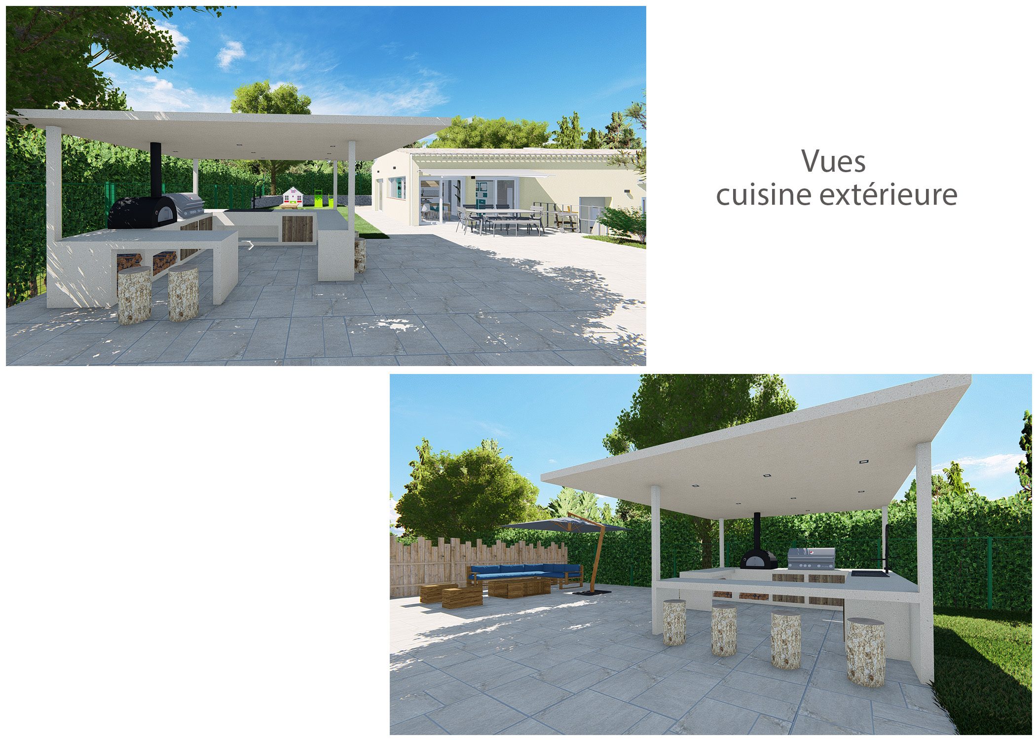 amenagement-terrain-maison de famille-fuveau-rendus terrasse cuisine exterieure-dekho design