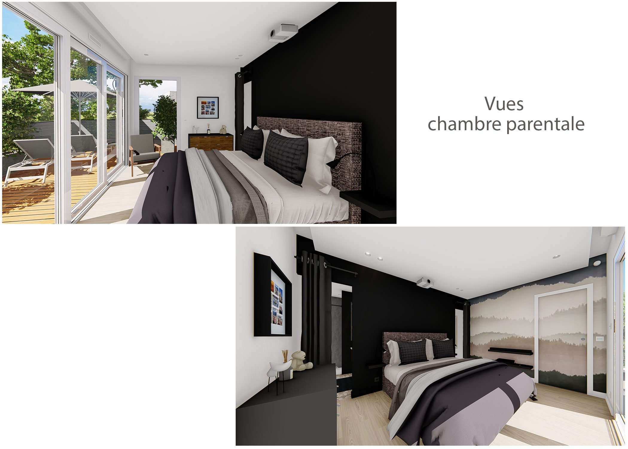 amenagement-decoration-chambre parentale-salle de douche-villa neuve-fuveau-vues chambre parentale-dekho design